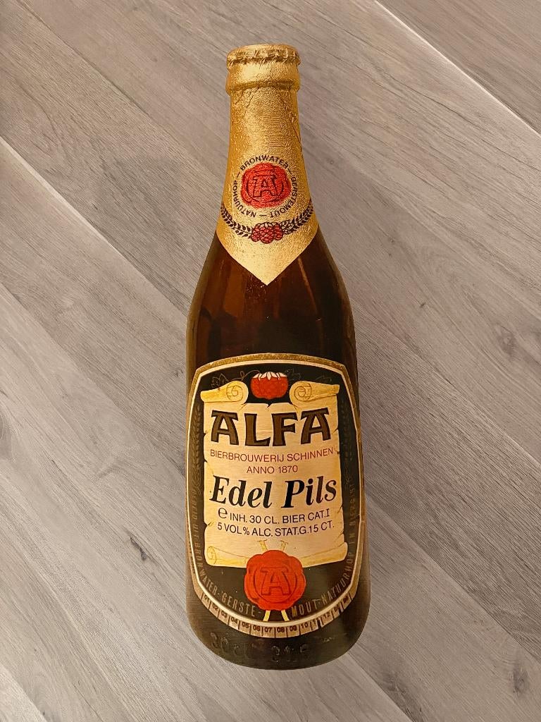 Reclamebord Alfa edel pils in vorm bierfles groot, 20x70cm, Ophalen of Verzenden, Nieuw, Reclamebord