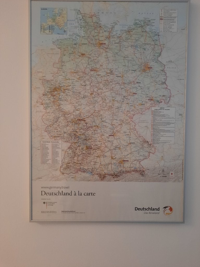 landkaart Deutschland à la carte in aluminium lijst, Ophalen, 2000 tot heden, Duitsland, Landkaart