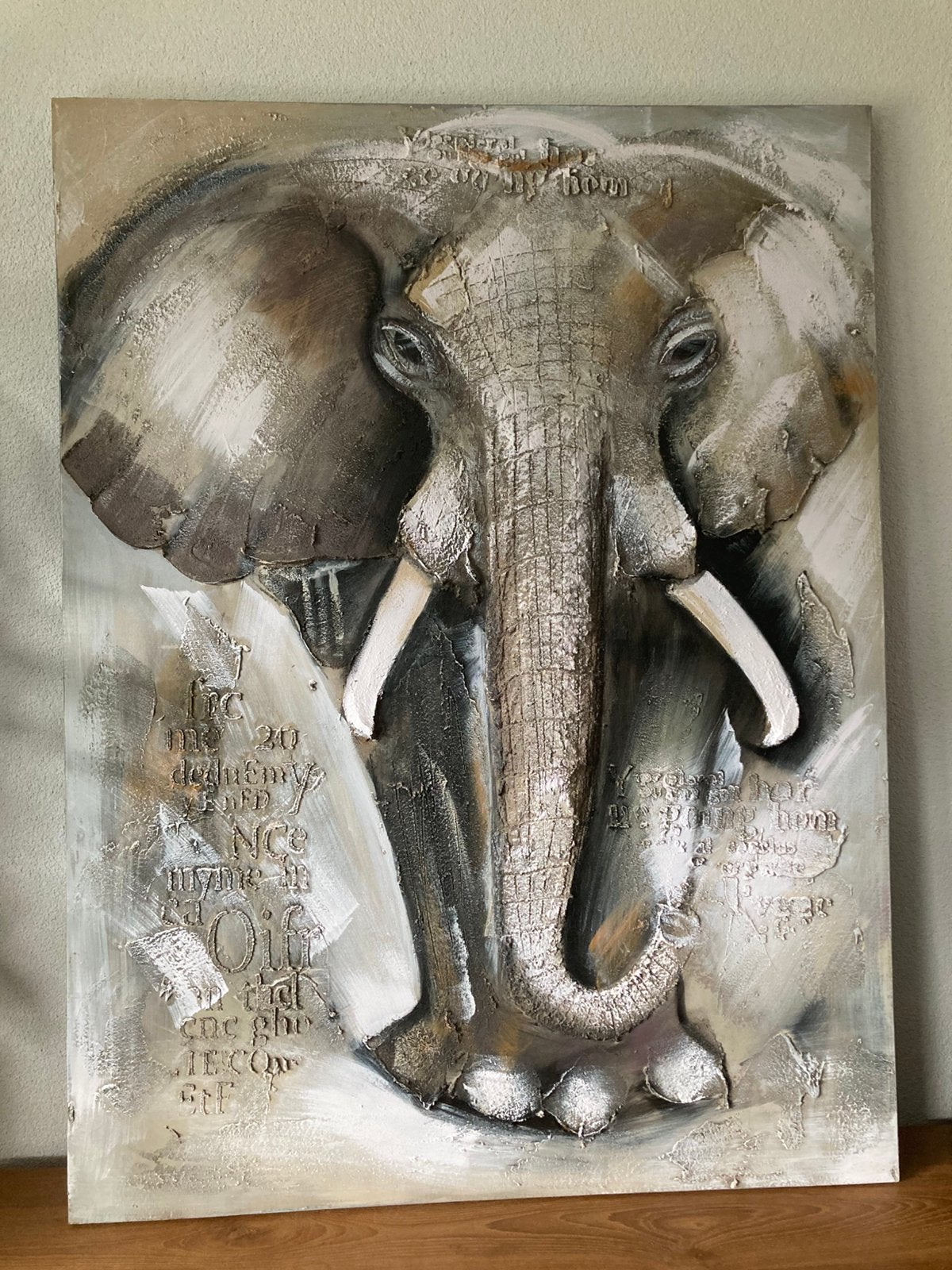Schilderij olifant 3D, wand decoratie, Huis en Inrichting, Woonaccessoires | Schilderijen, Tekeningen en Foto's, Ophalen, Zo goed als nieuw