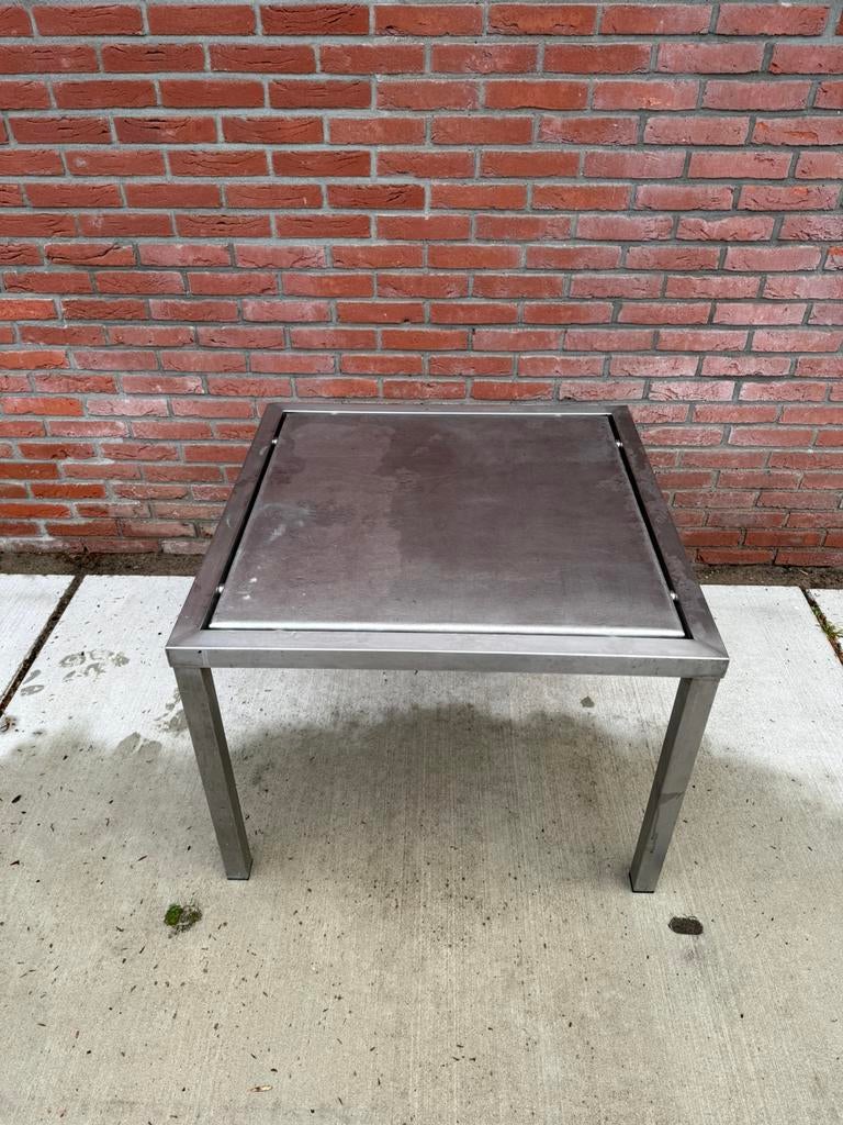Mooie rvs tafel, Ophalen, Zo goed als nieuw, Rechthoekig, Rvs