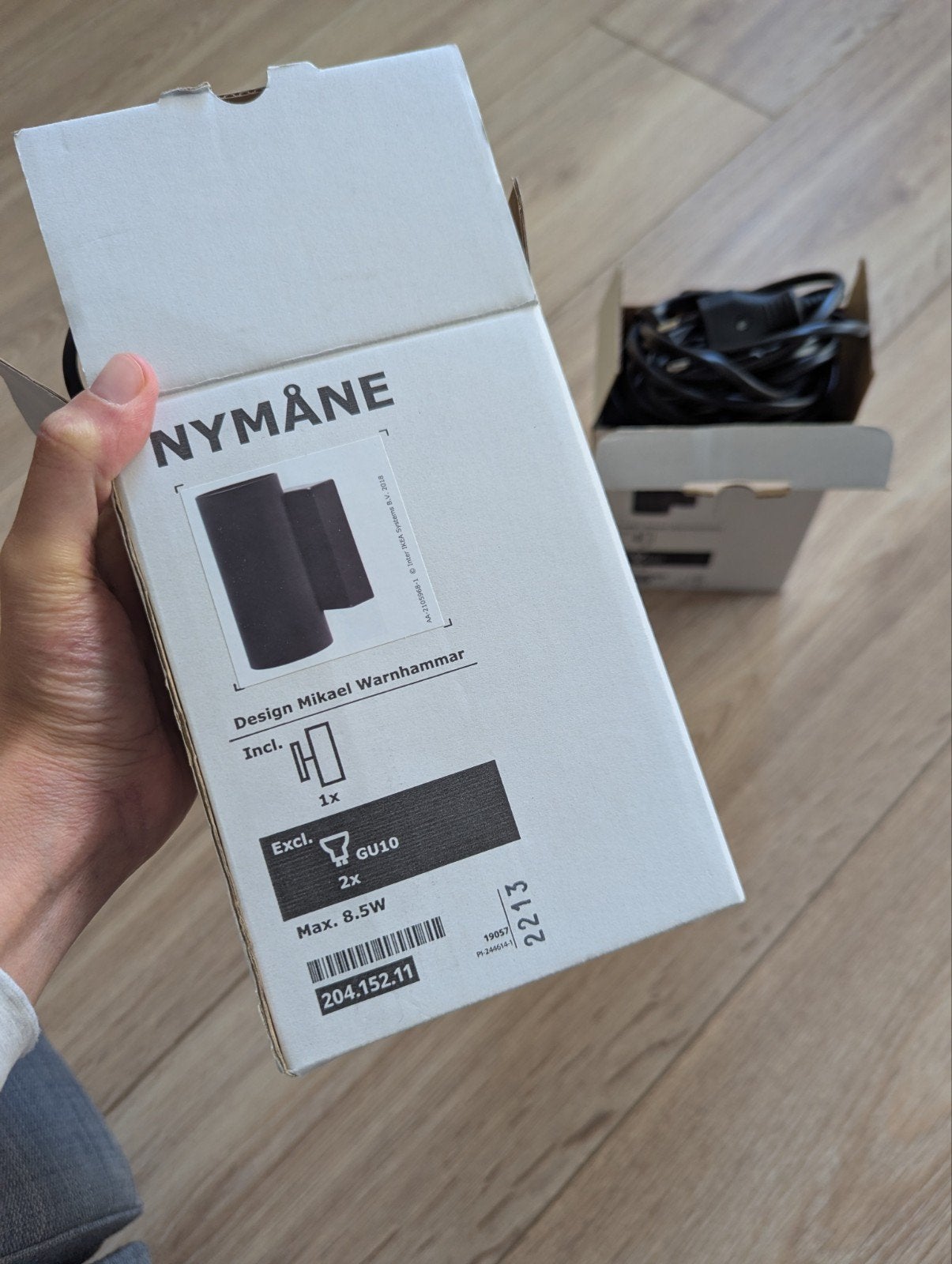 IKEA Nymåne wandlamp zwart, GU10, 2 stuks, Ophalen, Up-/downlighter, Zwart, Zo goed als nieuw