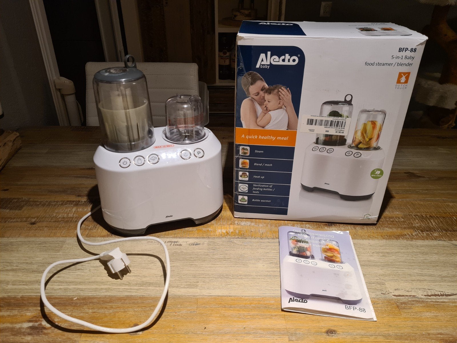 Alecto 5-in-1 baby food steamer/blender, Kinderen en Baby's, Babyvoeding en Toebehoren, Ophalen of Verzenden, Gebruikt, Overige typen