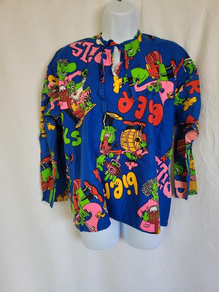 Grappig carnavals/clowns shirt mt S, ., Ophalen of Verzenden, Gedragen, Maat 46 (S) of kleiner