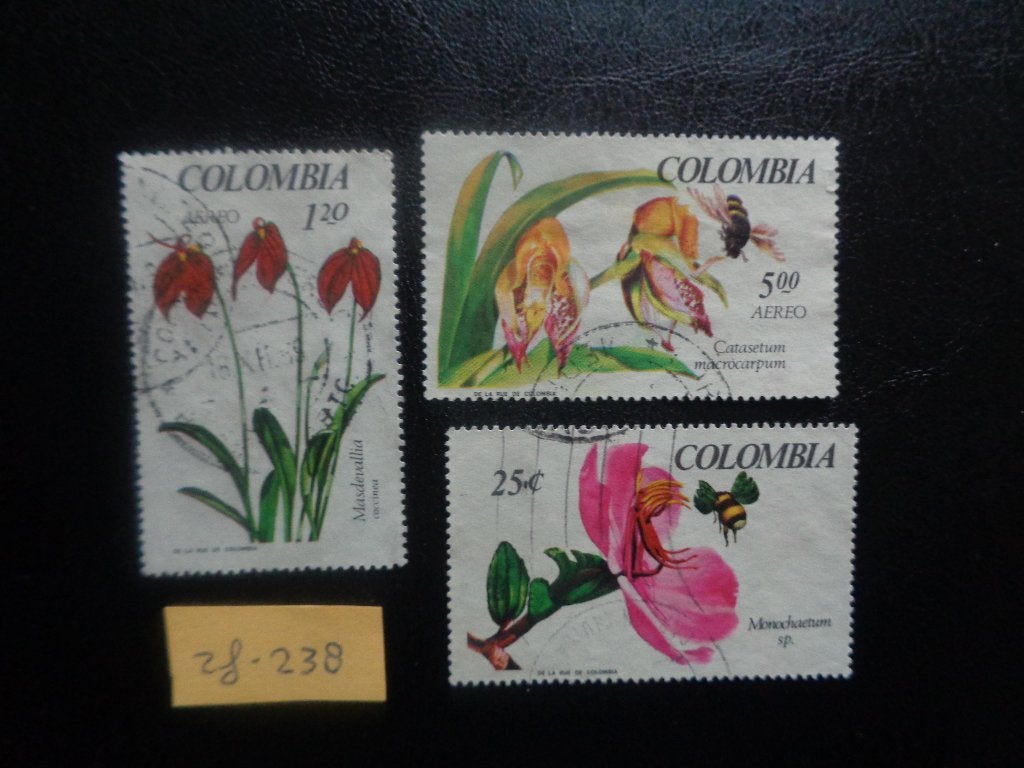 colombia - orchideen 1967 (zf-238), Ophalen of Verzenden, Gestempeld, Zuid-Amerika