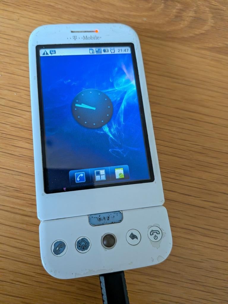 Vintage tech TMobile g1 1e android telefoon, Telecommunicatie, Ophalen of Verzenden, Gebruikt
