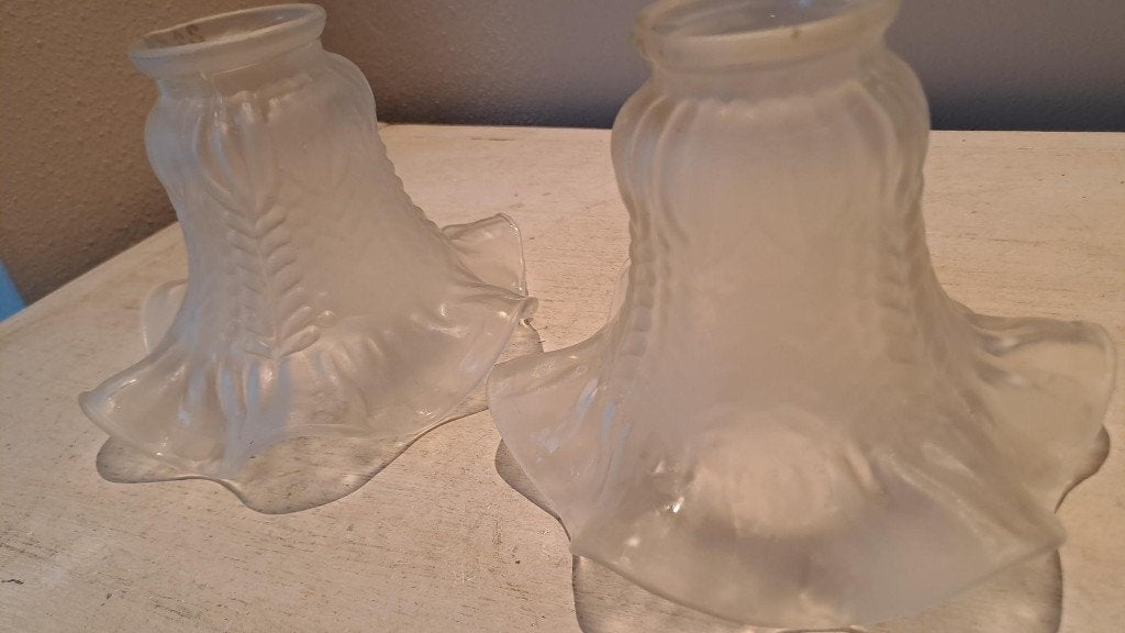 2x Oud lampenkapje matglas, Ophalen