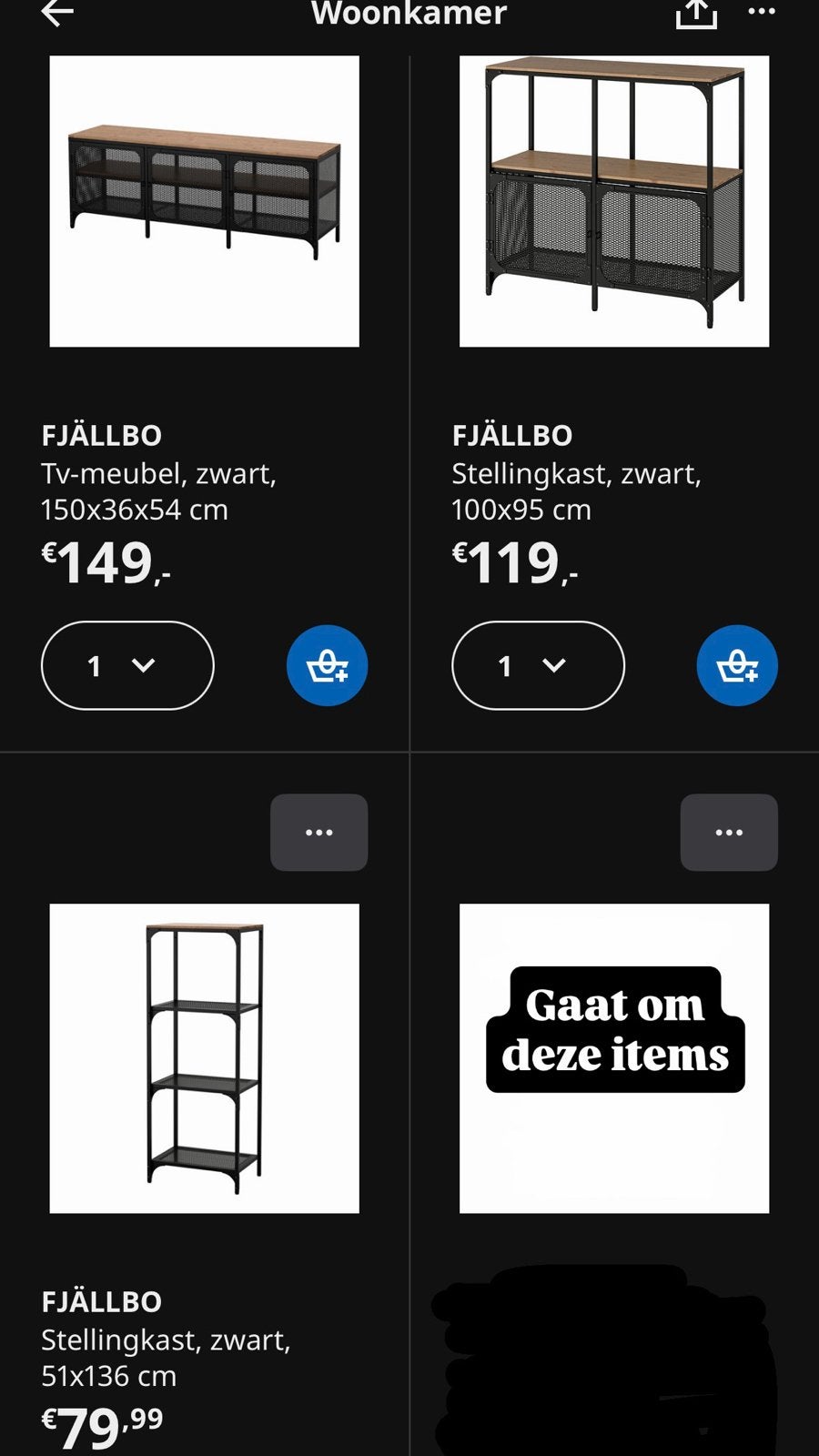 IKEA Fjällbo TV-meubel en stellingkasten, Ophalen, Gebruikt