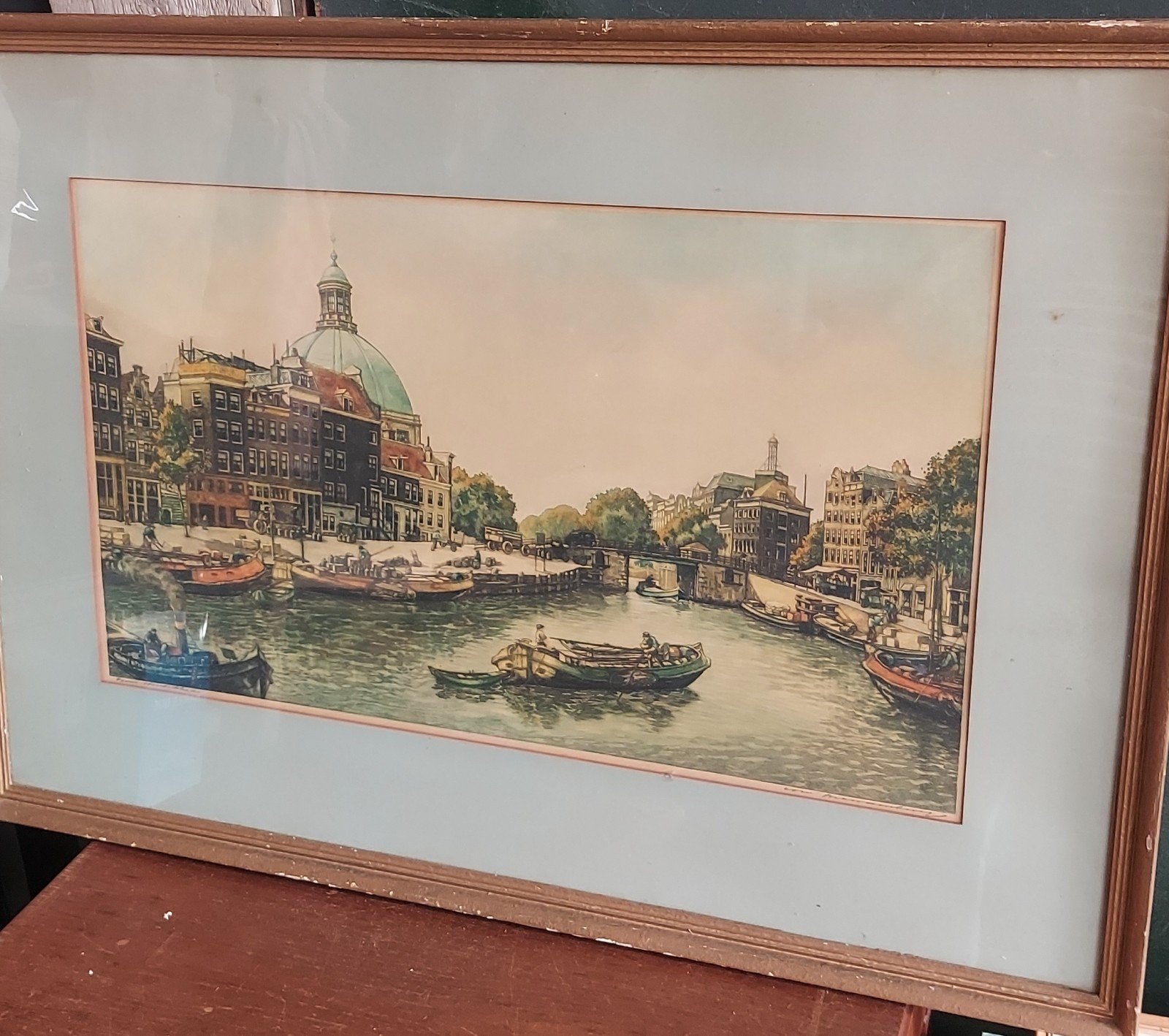 Cornelis Brandenburg - Amsterdam - Prins Hendrikkade - ets, Antiek en Kunst, 96 cm, 68 cm, Ets, Stadsgezicht