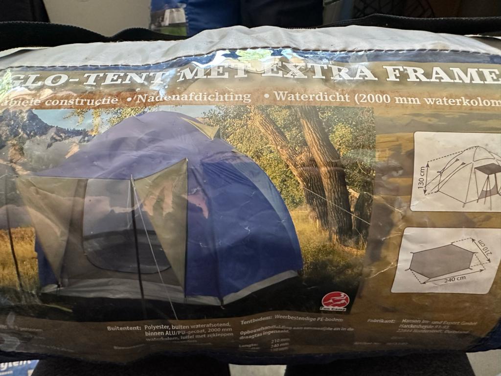 Iglo-tent met extra frame - Waterdicht (2000 mm), Ophalen of Verzenden, Gebruikt, Tot en met 3