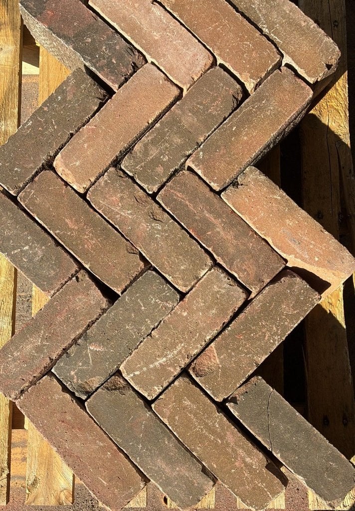 2800m2 nieuw hard gebakken klinkers DF rood bruin 8cm, Ophalen, Keramiek, Klinkers, Nieuw