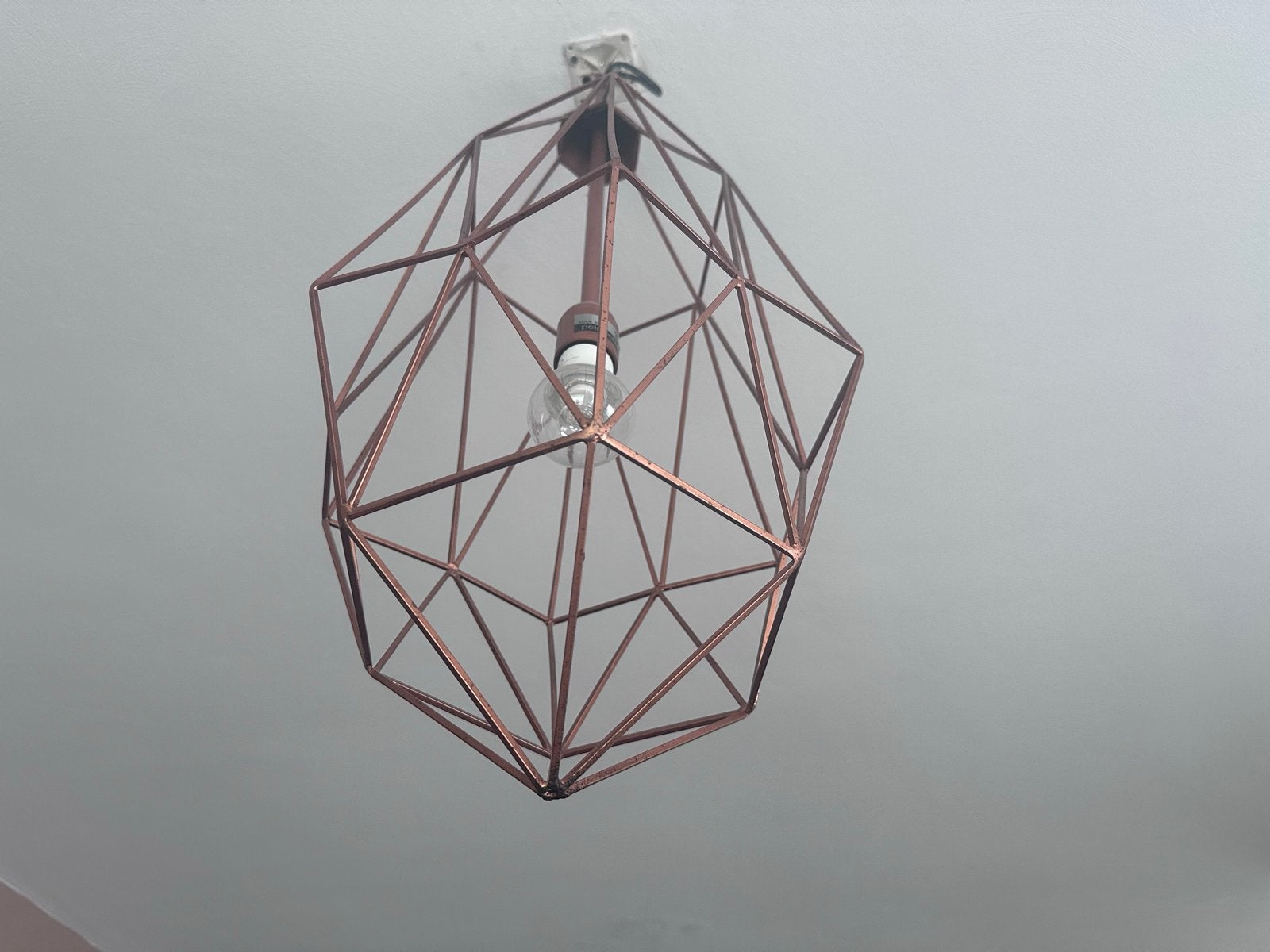 Koperen Pols Potten Diamond Hanglamp Ø32 cm, Huis en Inrichting, Lampen | Hanglampen, Gebruikt, 75 cm of meer, Metaal, Ophalen