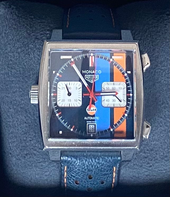 TAG Heuer Monaco Gulf Calibre 11 – Special Edition – 2021, Ophalen, Staal, Staal, Polshorloge