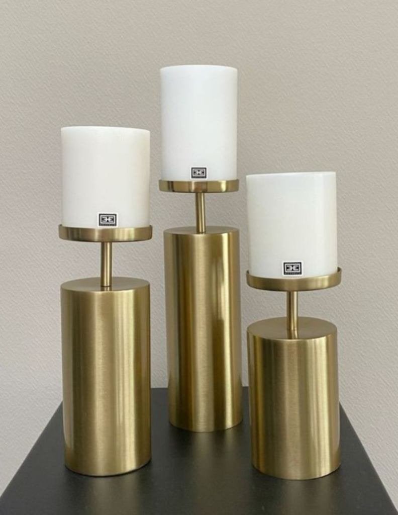 Kersten Set kaarsenhouders Sara11x23 11x28 11x33 cm Goud, Meerkleurig, Overige merken, Nieuw, Ophalen of Verzenden