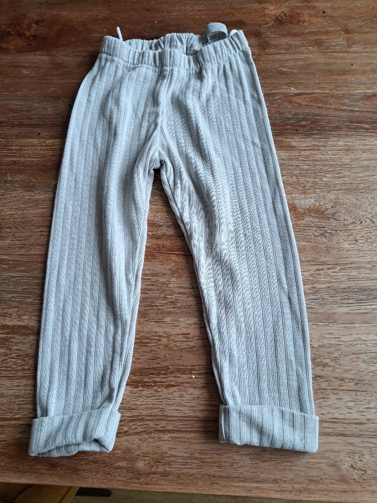 Kinder broek licht mintgroen/grijs maat 92, Gebruikt, Jongen of Meisje, H&M, Ophalen