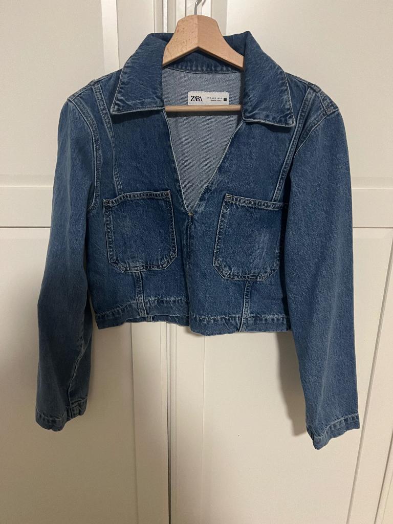 Zara denim blouse maat s, Ophalen of Verzenden, Zo goed als nieuw, Maat 38/40 (M), Blauw