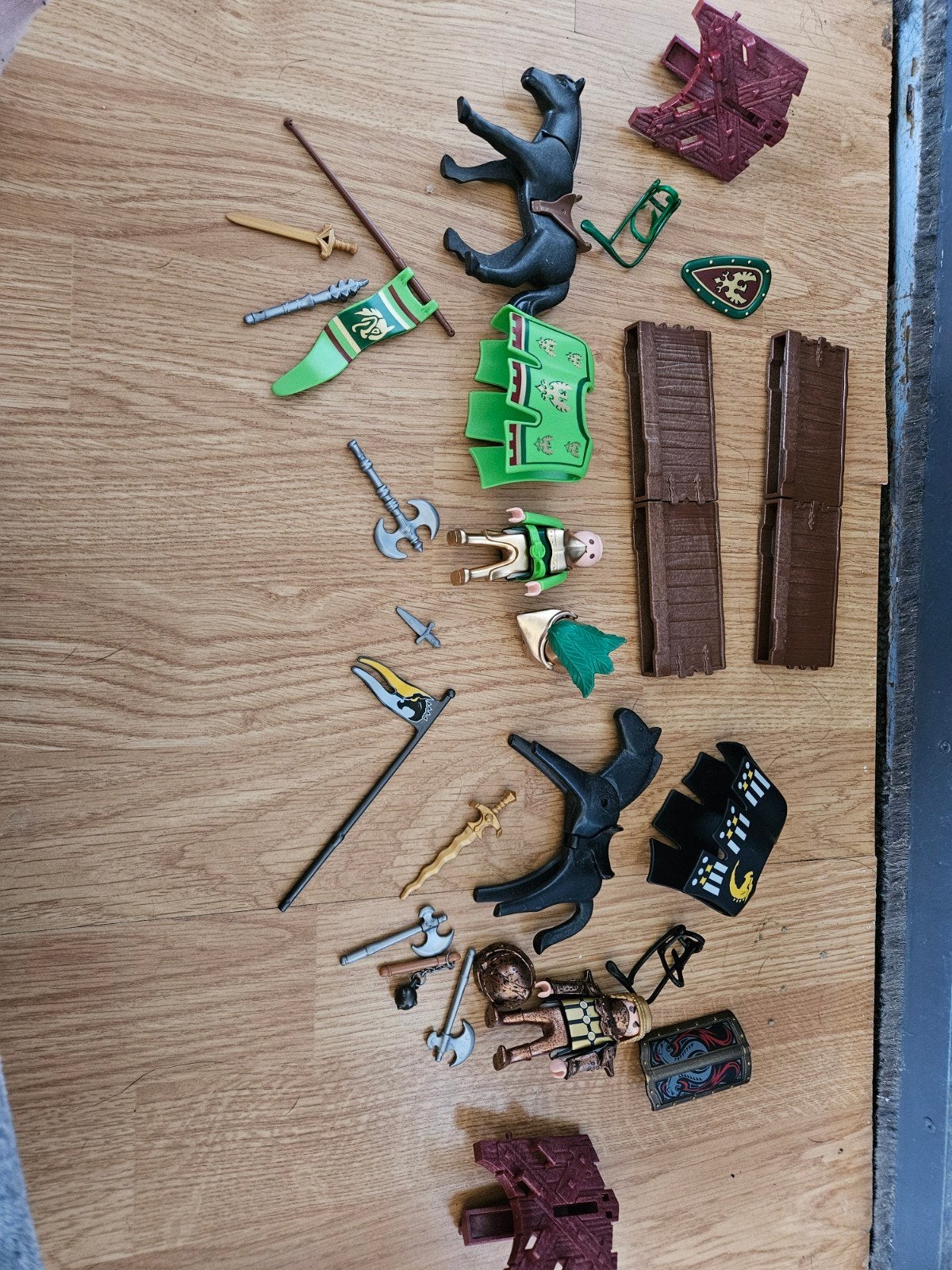 playmobil ridders te paard gevecht zwaard muur, Gebruikt, Complete set, Ophalen of Verzenden, Knights