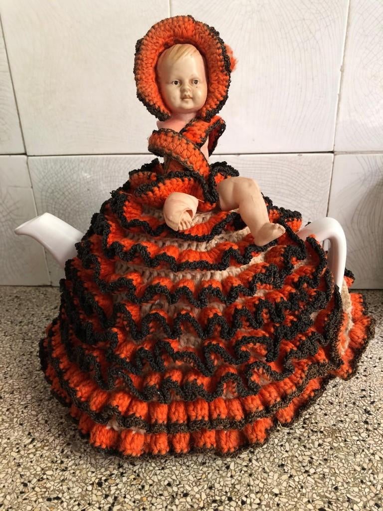 Vintage poppentheemuts van Schildkröt, Verzamelen, Ophalen, Gebruikt, Accessoires