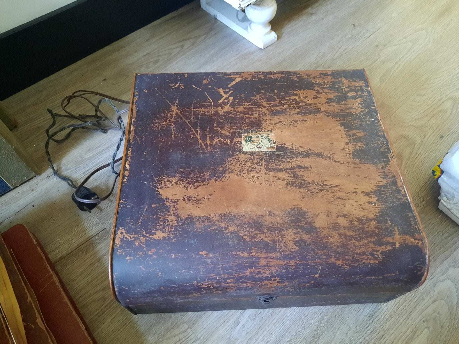 Antieke His Master's Voice (HMV) grammofoon met oude platen, Ophalen, Gebruikt, Platenspeler, Overige merken
