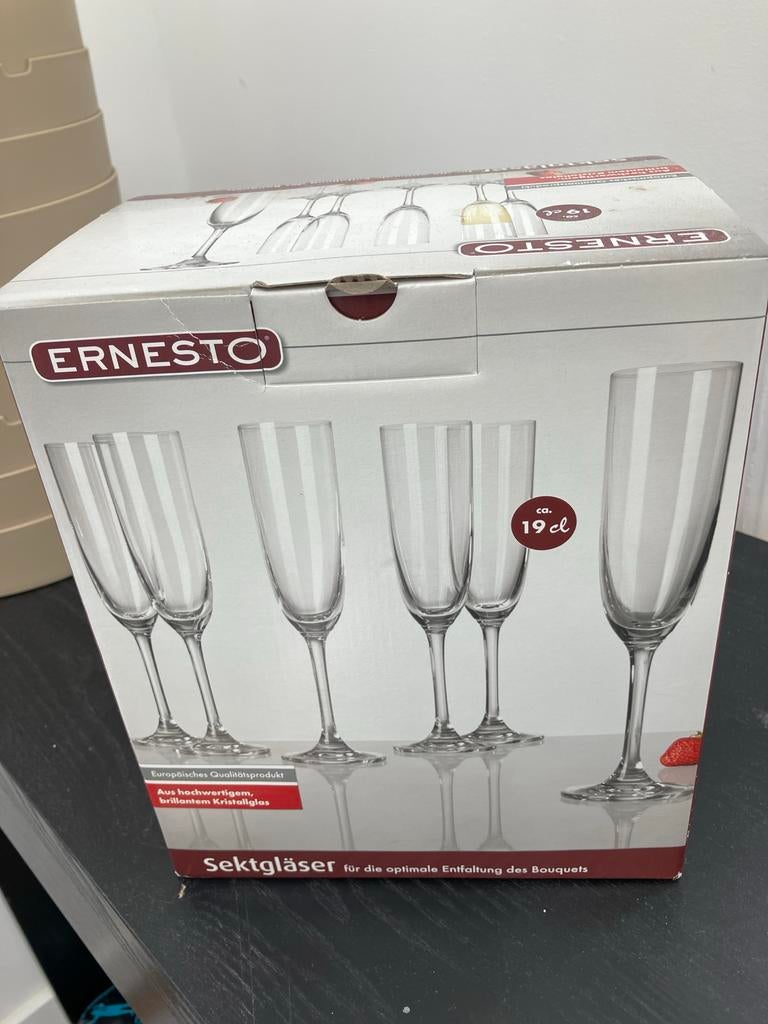 Ernesto Sektgläser - Champagneglazen (6 stuks), Verzamelen, Glas en Borrelglaasjes, Ophalen, Zo goed als nieuw