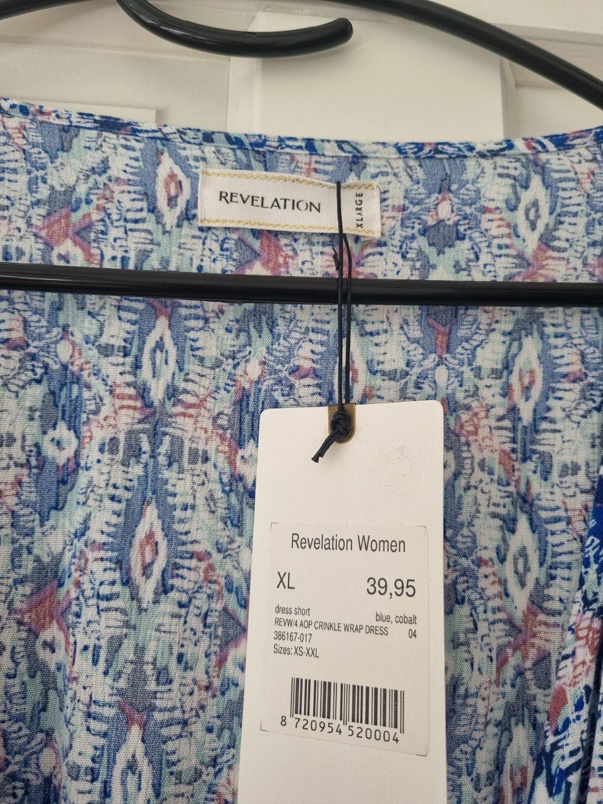 Revelation Wikkeljurk met print - Blauw/Wit, Ophalen, Blauw, Maat 46/48 (XL) of groter, Nieuw