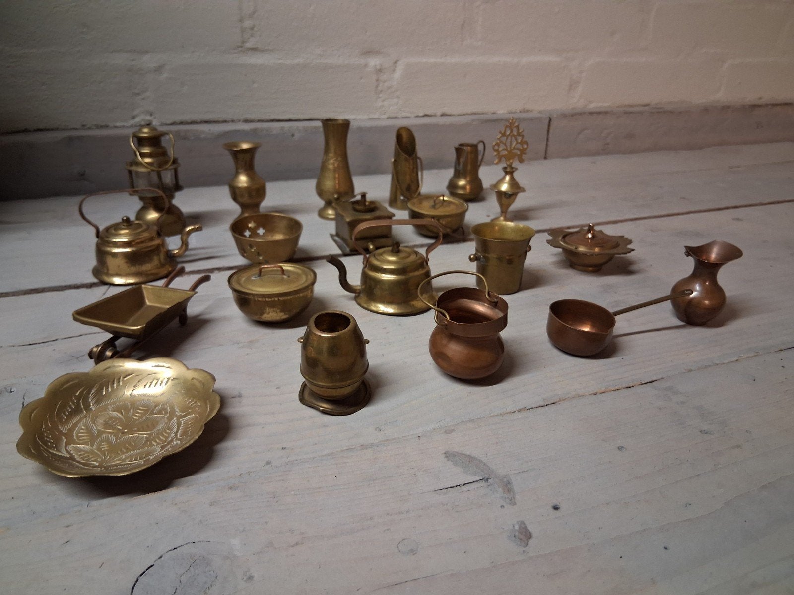 20 stuks miniaturen  koperen en messing, Antiek en Kunst, Antiek | Koper en Brons, Ophalen of Verzenden