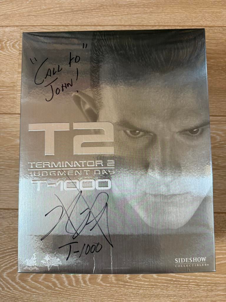 Hot Toys Terminator T-1000 met Handtekening Robert Patrick, Ophalen of Verzenden, Nieuw, Film, Beeldje, Replica of Model