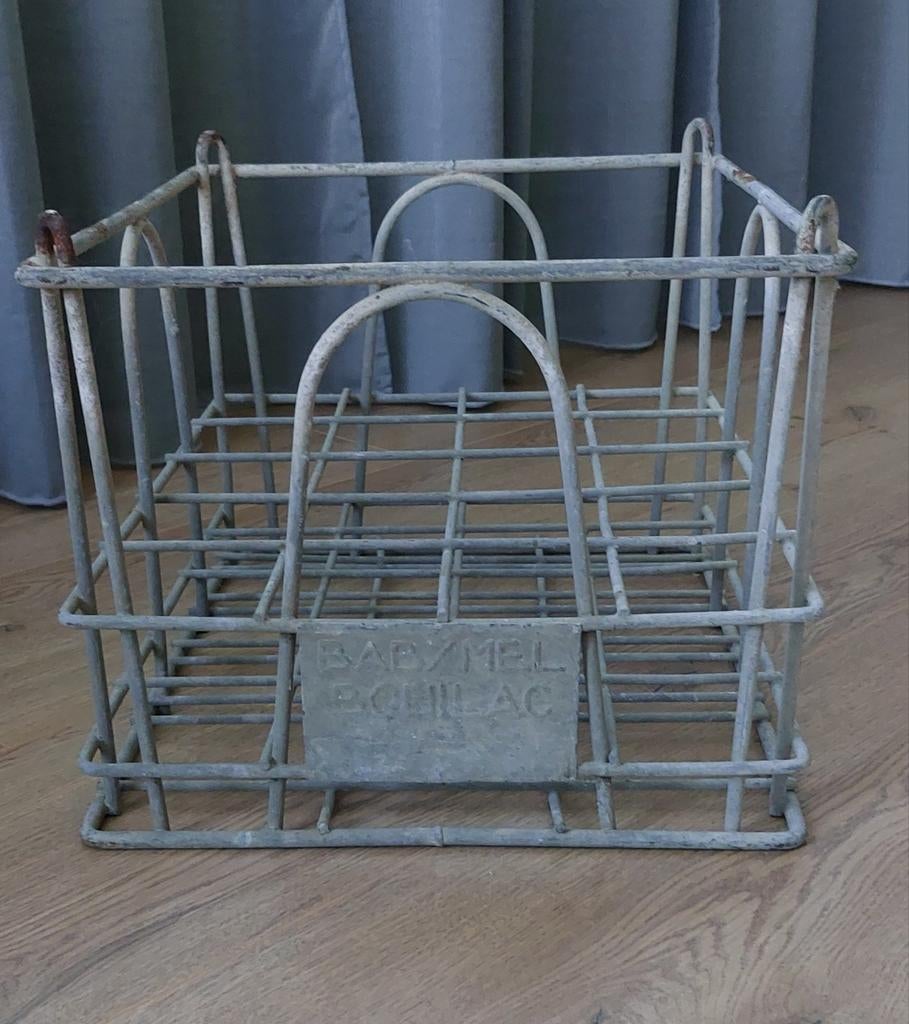 Zware originele vintage melkkrat voor 20 flessen, Ophalen of Verzenden