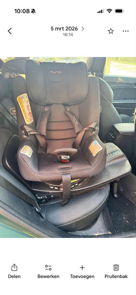 Nuna Prym Autostoel, Kinderen en Baby's, Autostoeltjes, Verstelbare rugleuning, Gebruikt, 0 t/m 18 kg, Isofix