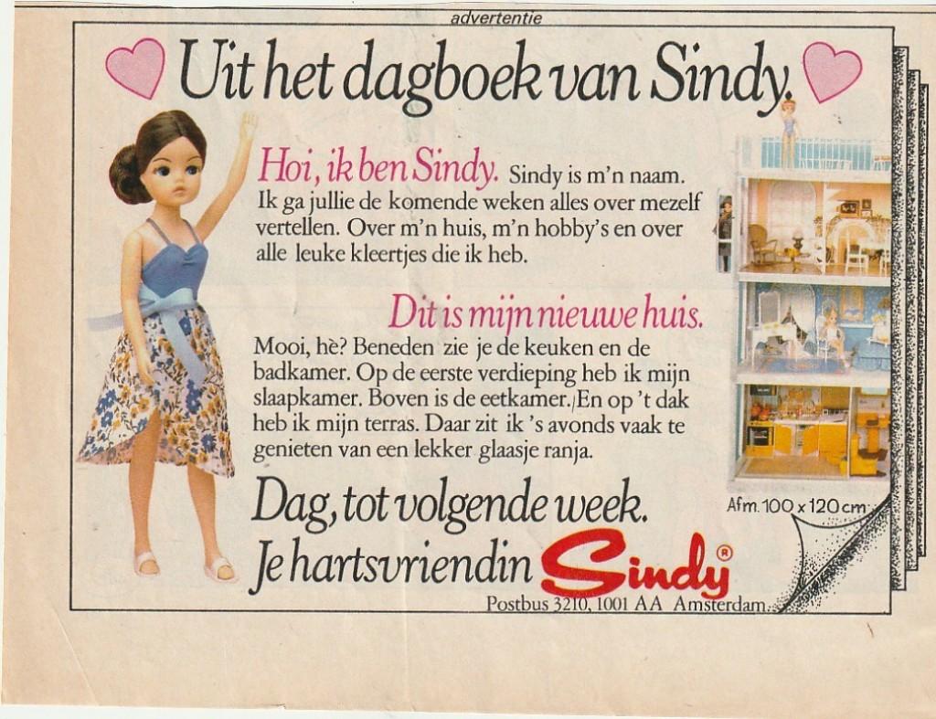 Retro reclame 1982 Sindy pop met poppenhuis speelgoed, Verzenden, Overige typen