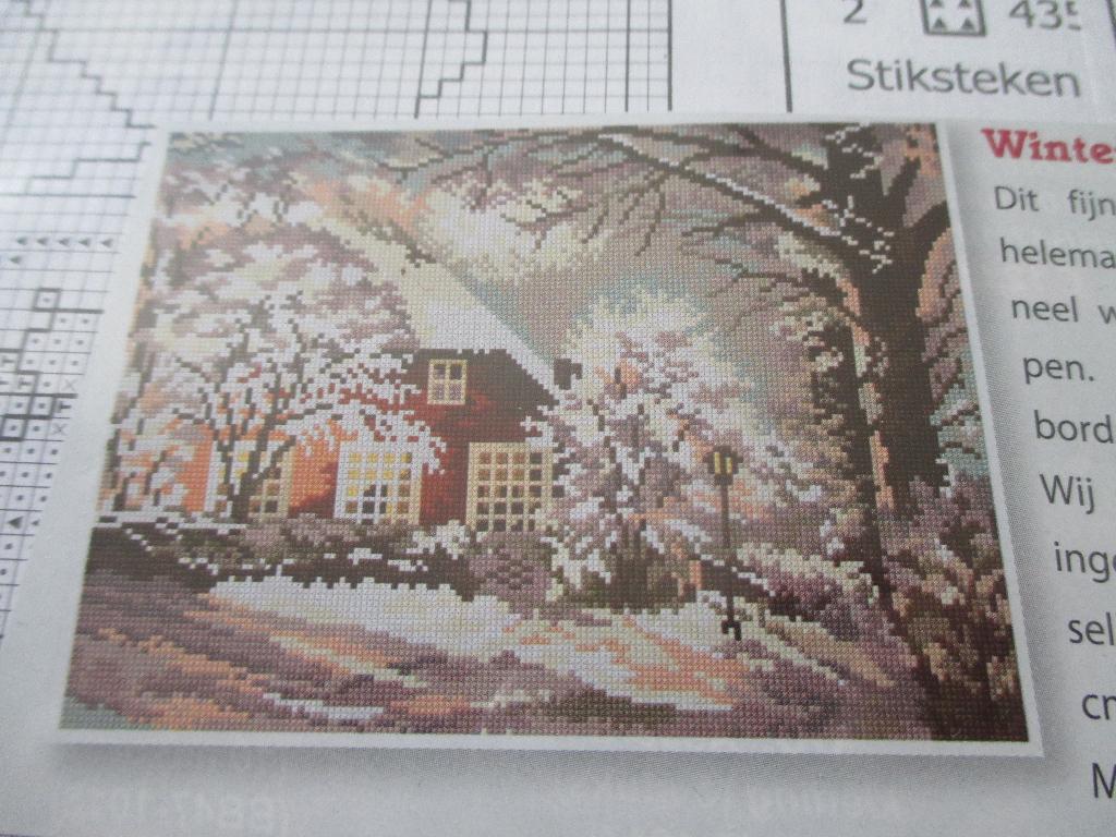 Borduurpatroon , Winterlandschap, Verzenden, Zo goed als nieuw, Handborduren, Patroon