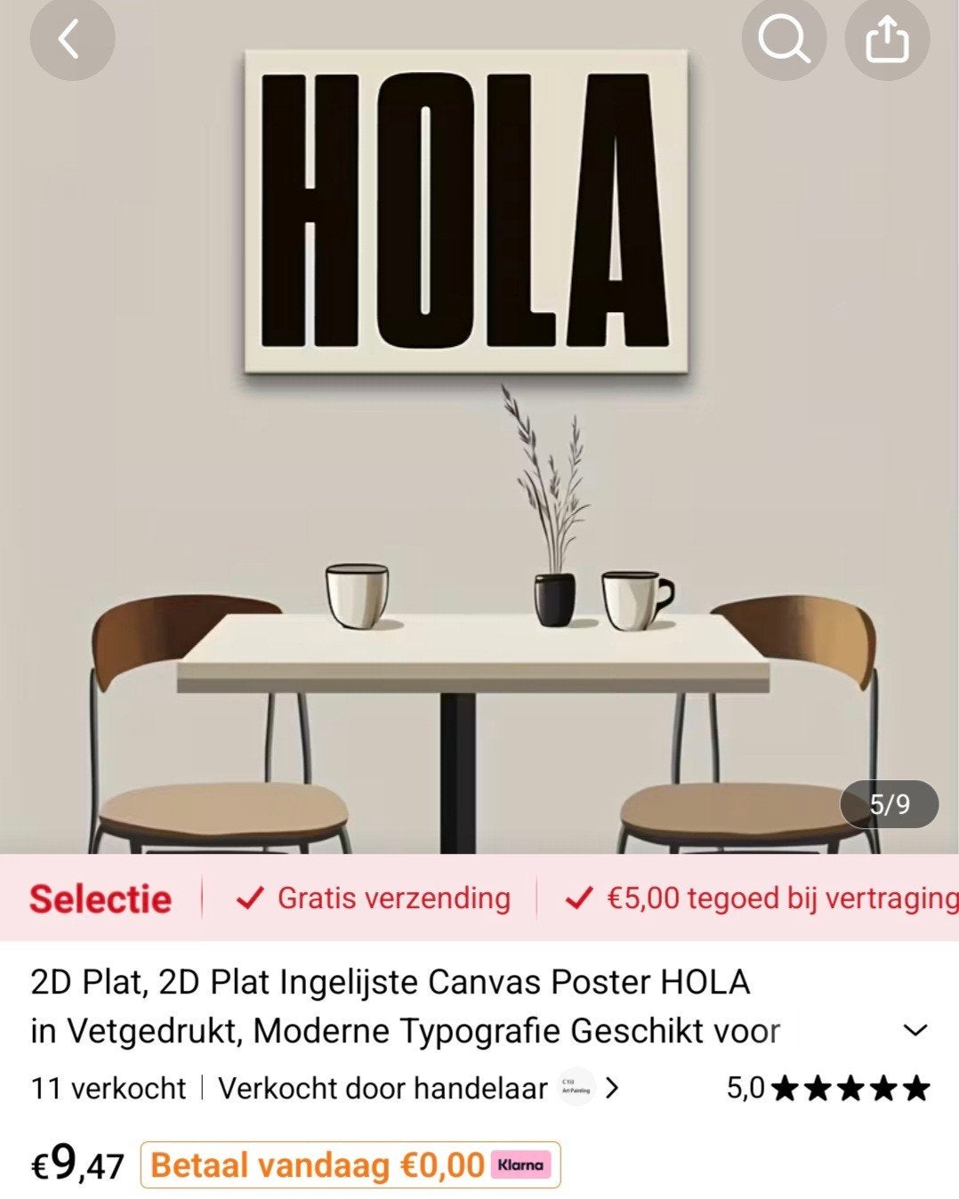 poster, Huis en Inrichting, Ophalen, 70 cm, Schilderij, Zo goed als nieuw