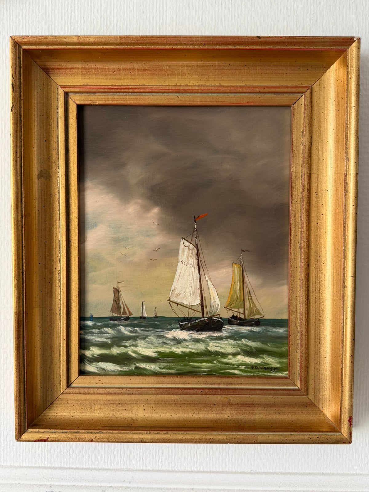 Botervloot schilderij, Maritiem / water, Realistisch, Overige ondergronden, Ophalen of Verzenden