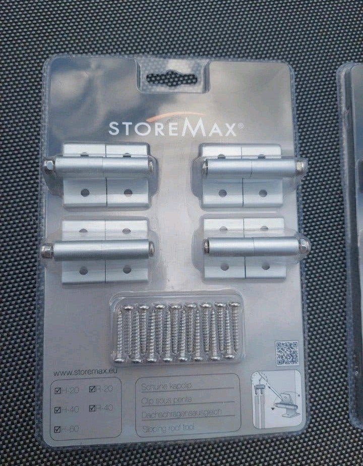 2x STOREMAX Scharnieren voor schuinekap - Nieuw, Ophalen of Verzenden, Nieuw, Overige materialen, Scharnier