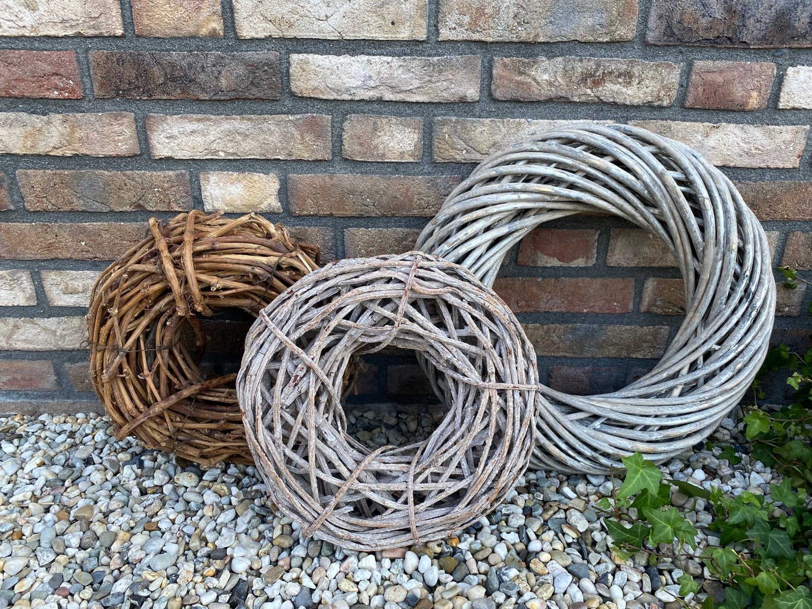 Landelijke houten krans, Ophalen of Verzenden, Zo goed als nieuw, Krans, Hout