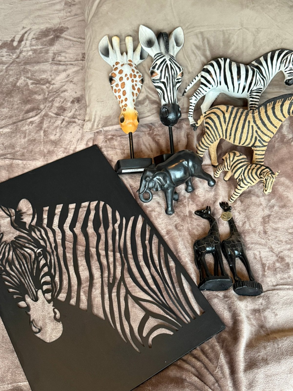 Jungle thema zebra, giraffe woon decoratie, Gebruikt, Meerkleurig, Decoratieobject, Ophalen of Verzenden