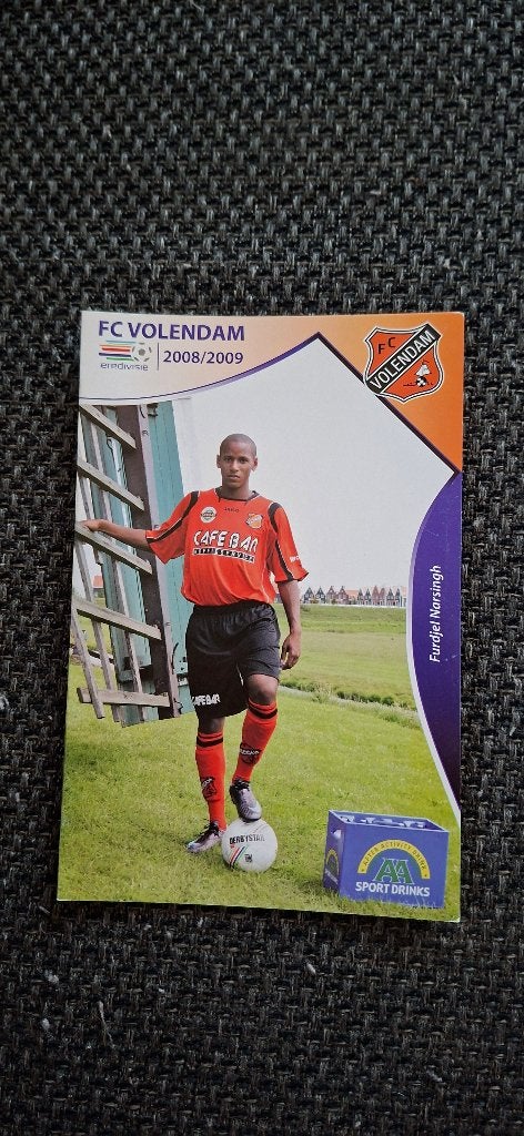 Spelerskaart met handtekening Furdjel Narsingh # FC Volendam, Ophalen of Verzenden, Nieuw, Overige binnenlandse clubs, Spelerskaart