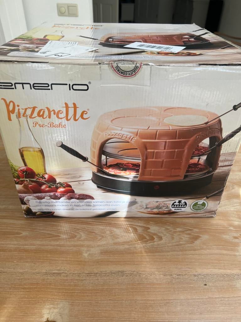 NIEUW in de doos Emerio pizzarette 8 personen, Witgoed en Apparatuur, Gourmetstellen, Ophalen of Verzenden, Nieuw, 8 personen of meer