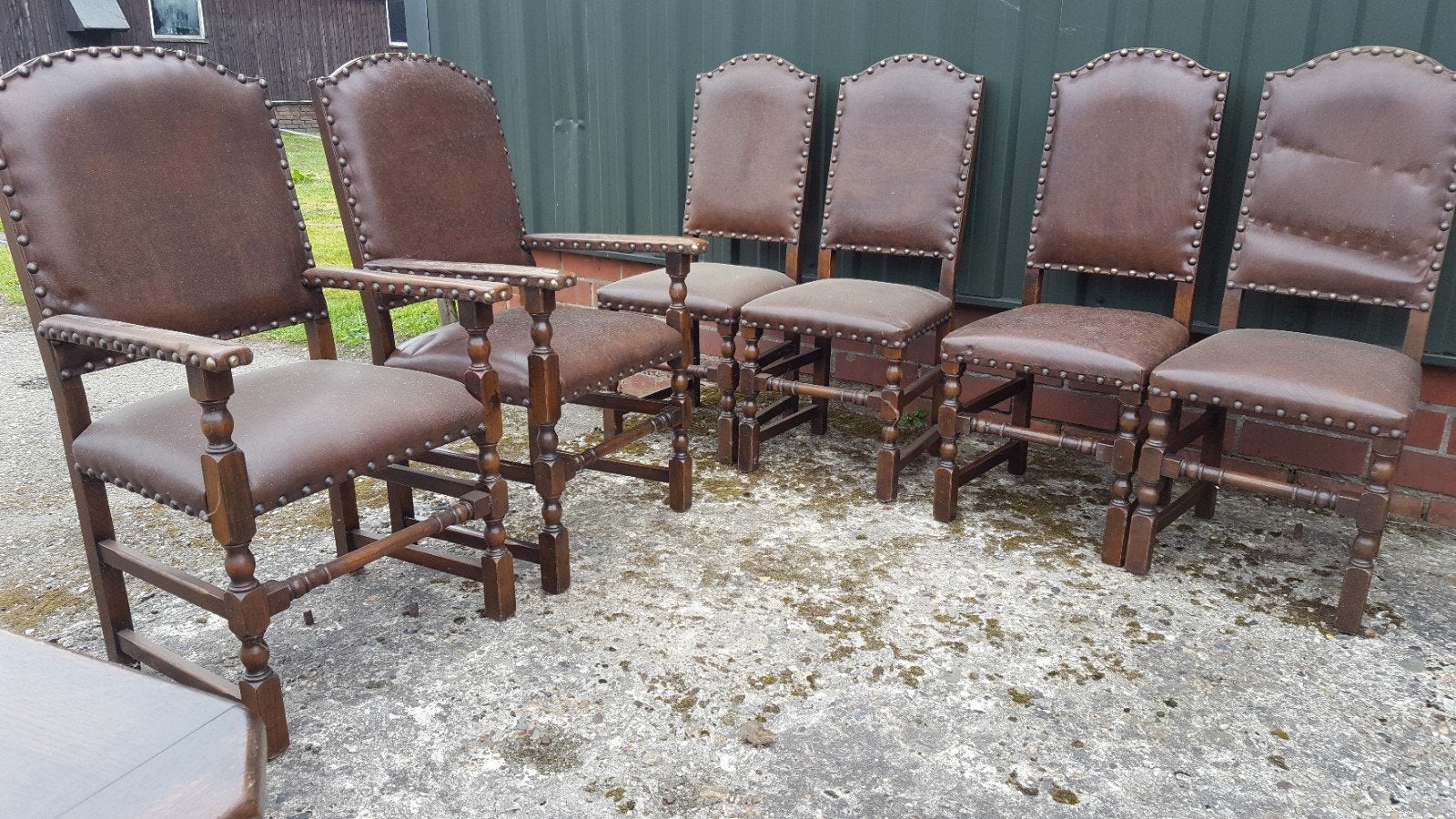 Eiken  klooster stoelen, Ophalen, Bruin