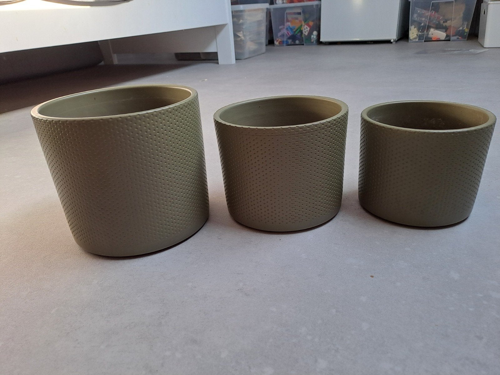 Mica mosgroene plantenpotten Intratuin collectie, Ophalen, Overige materialen, Rond, Binnen