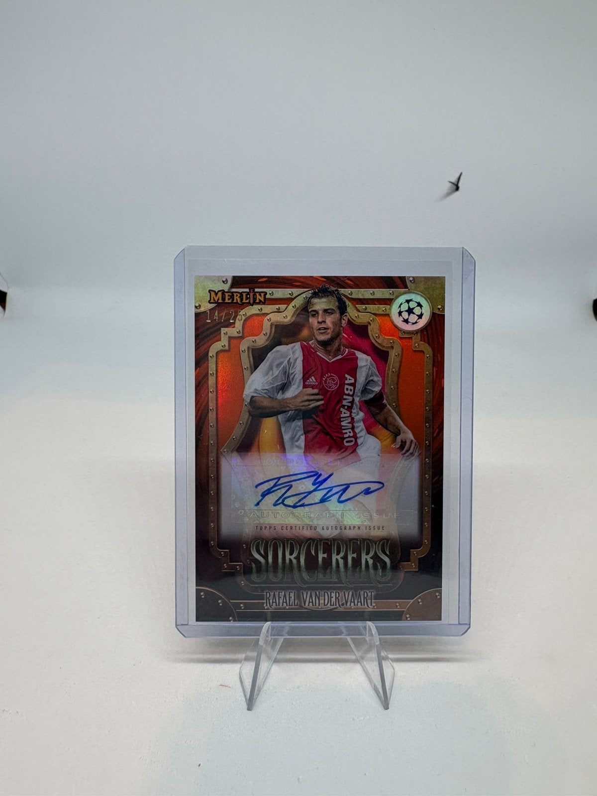 Topps Merlin UCC 2023-24 Rafael van der Vaart Auto Ajax /25, Ophalen of Verzenden, Zo goed als nieuw, Plaatje