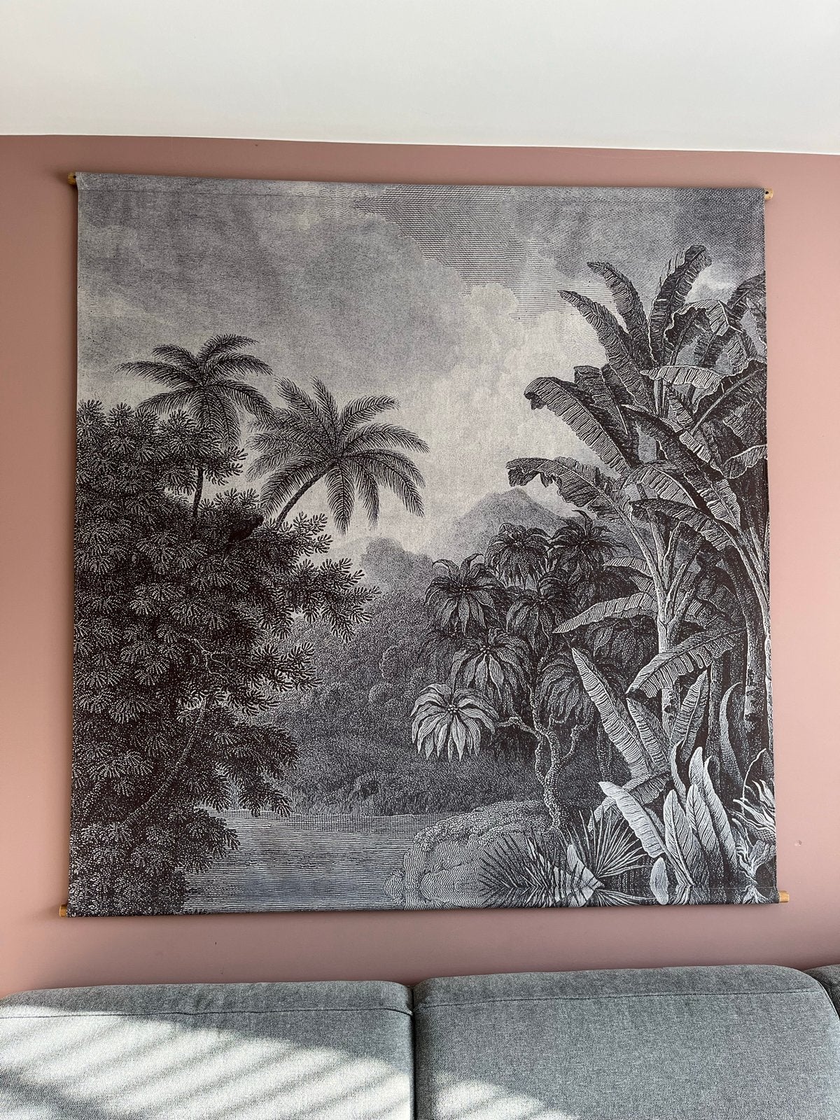 Wandkleed met Botanische Print - Jungle Thema, Ophalen of Verzenden, Zo goed als nieuw, Met ophangsysteem, Botanisch