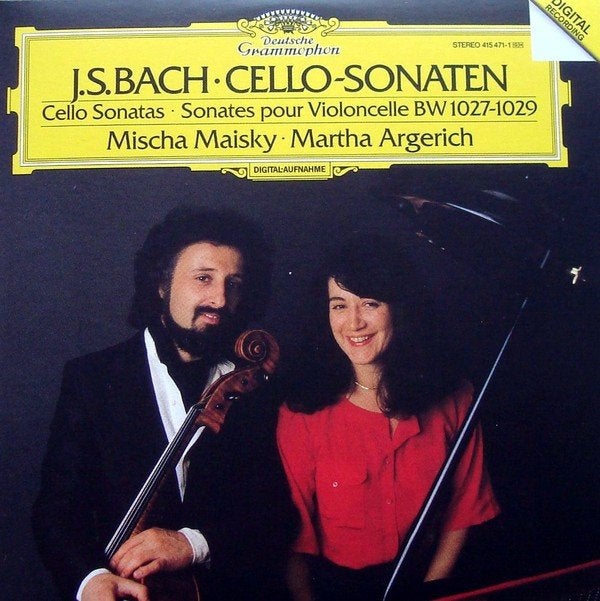 BACH Cello-sonaten CD MAISKY ARGERICH DG, Ophalen of Verzenden, Barok, Gebruikt, Kamermuziek