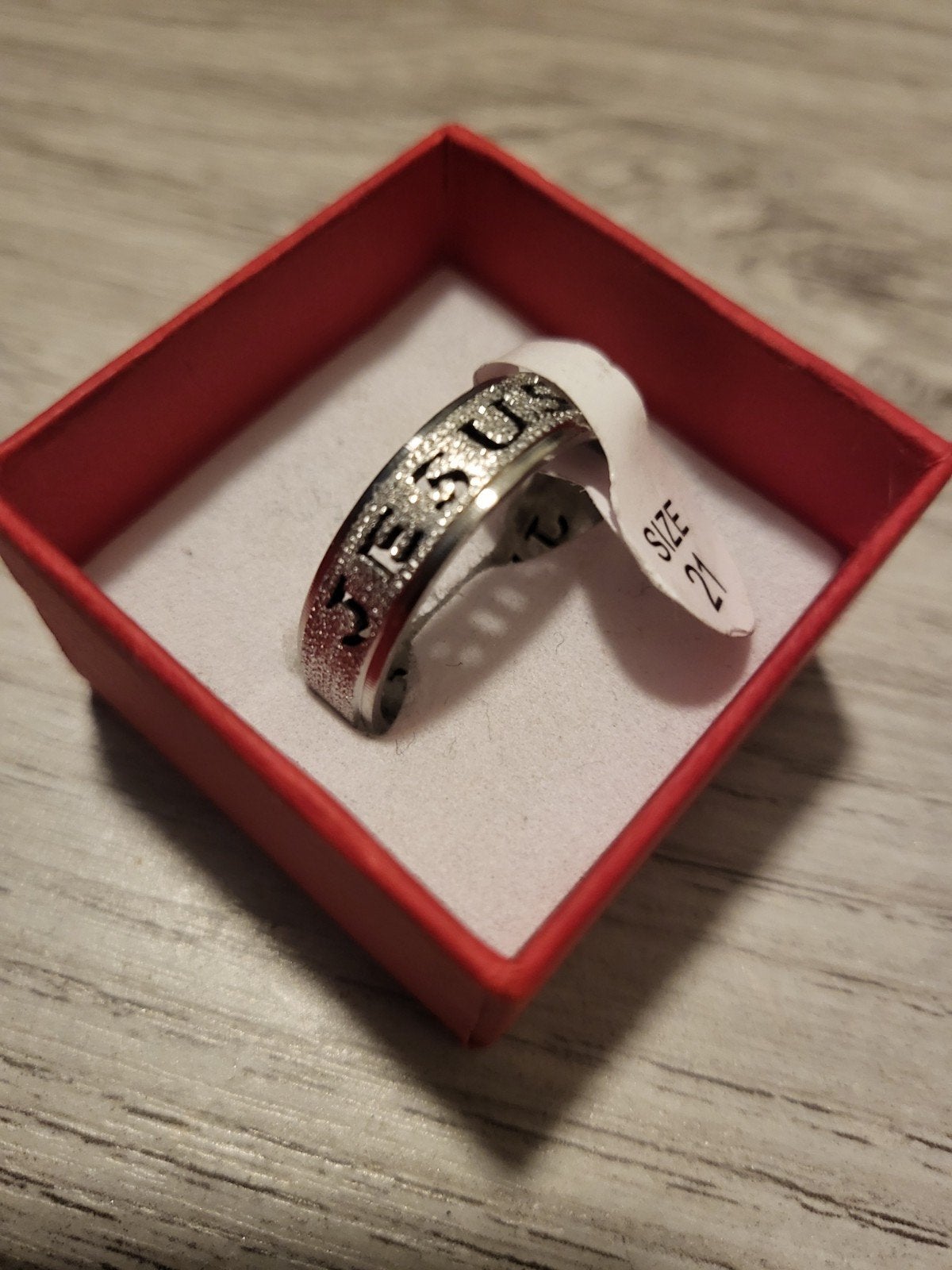 Nieuwe 'Jesus' ring - Maat 21, 20 of groter, IJzer of Staal, Nieuw, Ophalen of Verzenden