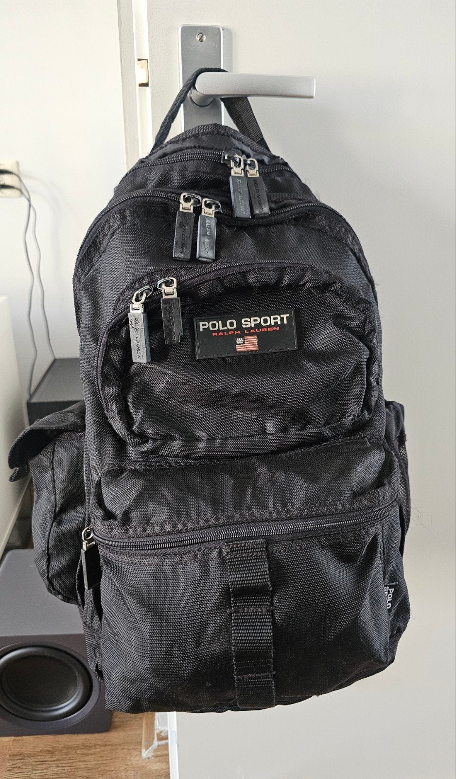 Polo Sport Ralph Lauren rugzak zwart met veel vakken, Ophalen of Verzenden, Gebruikt, Overige merken, 30 tot 45 cm