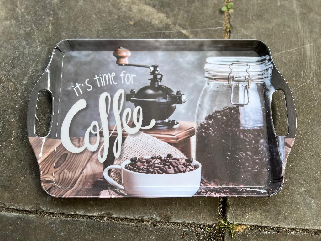 dienblad coffee, Ophalen, Gebruikt, Rechthoekig, Metaal