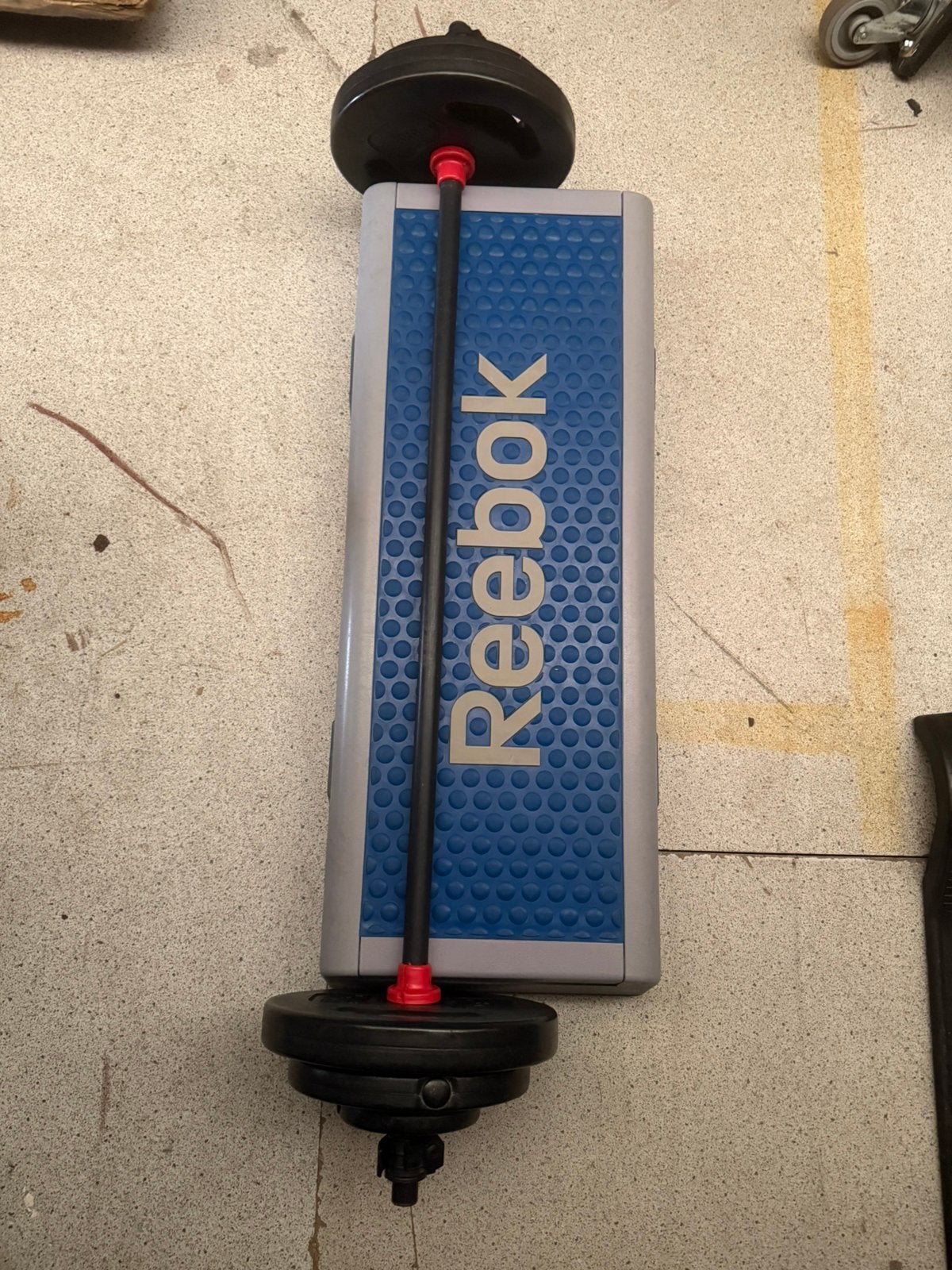 Body pump set met Reebok step verstelbaar, Sport en Fitness, Ophalen, Zo goed als nieuw, Stepbank