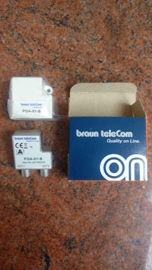 Braun POA-01-B coax splitter (vrouwelijk naar 2x mannelijk), Ophalen of Verzenden, Nieuw, Minder dan 2 meter, Overige kabels