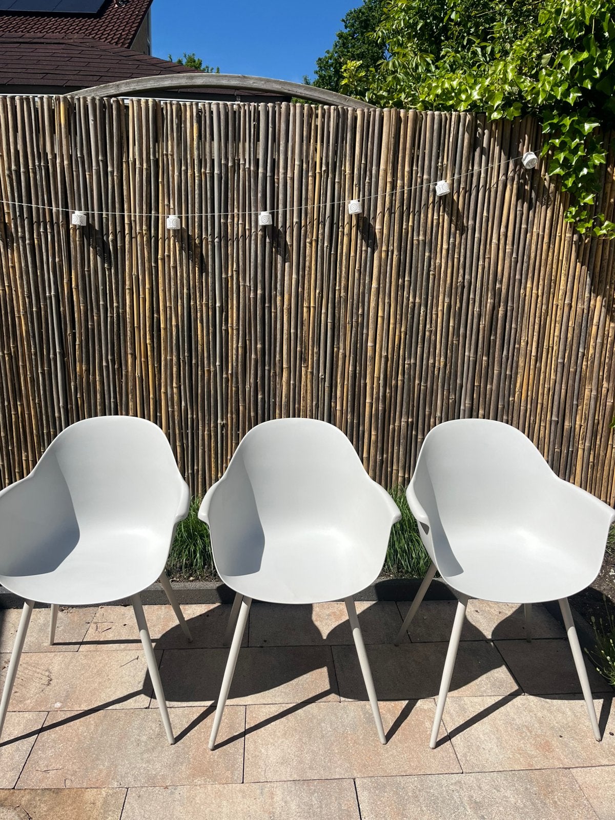 Tuinstoel Kwantum 3 stuks Samen €60,00, Ophalen, Gebruikt, Kunststof
