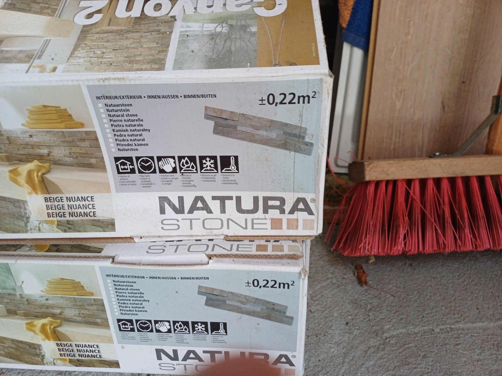 natuursteen beige nuance., Doe-het-zelf en Verbouw, Isolatie en Afdichting, Overige materialen, Nieuw, Minder dan 5 m², Ophalen
