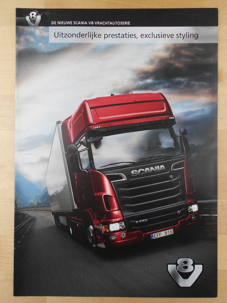 Scania V8 Brochure 2010 – R730 R620 R560 R500, Ophalen of Verzenden, Zo goed als nieuw, Overige merken, Scania